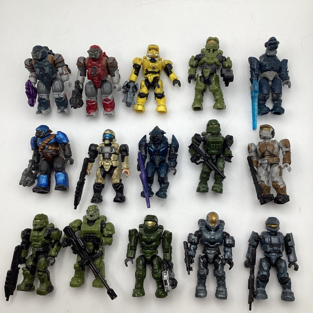 Halo Mega Construx lot of 15 figures Plus Weapons (lot6)